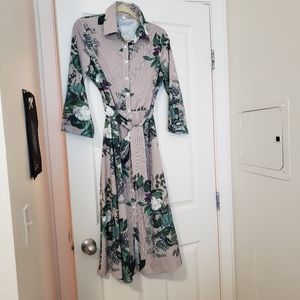 Striped and floral dress